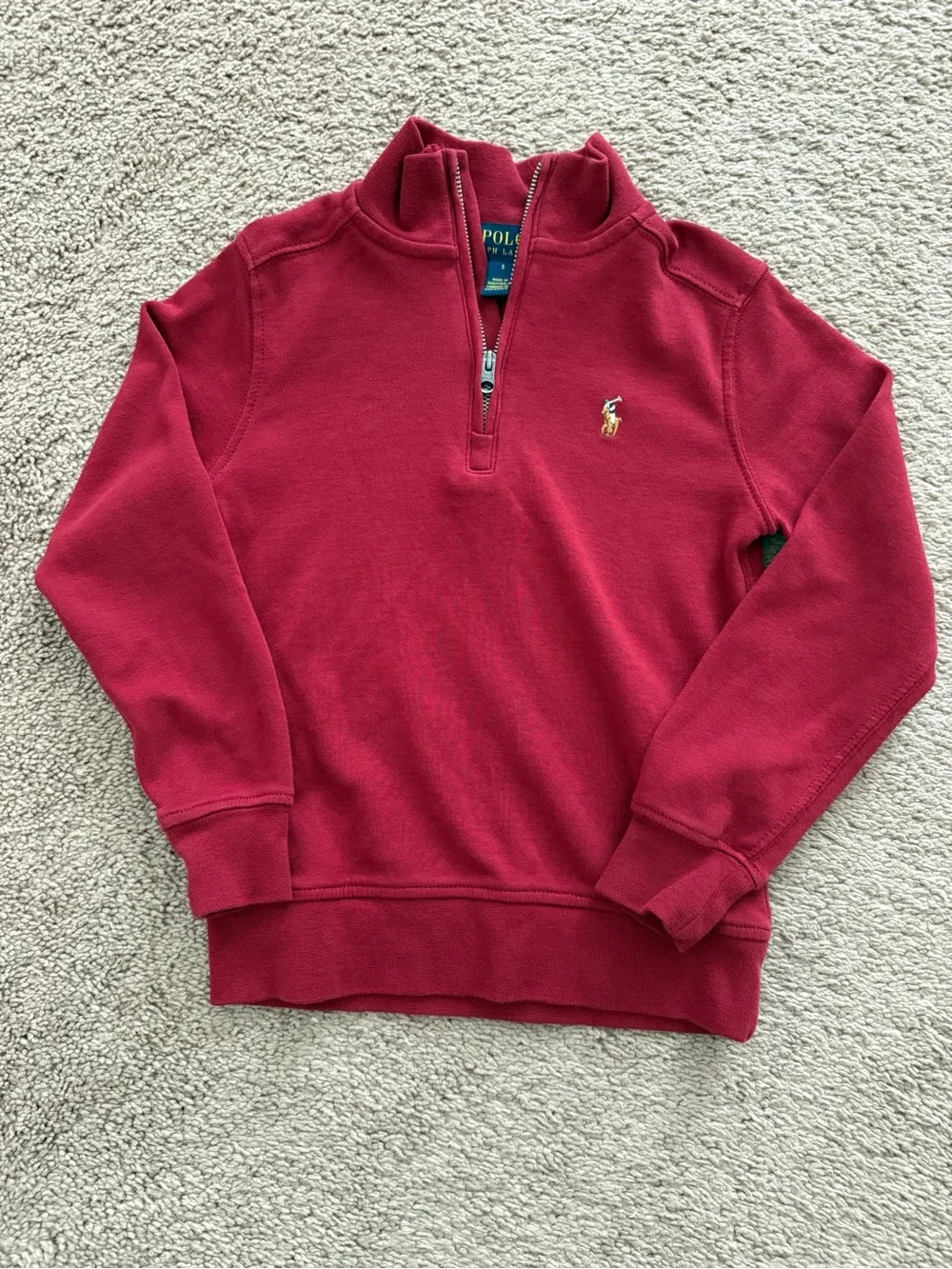 Polo Ralph Lauren Red Quarter-Zip Sweatshirt